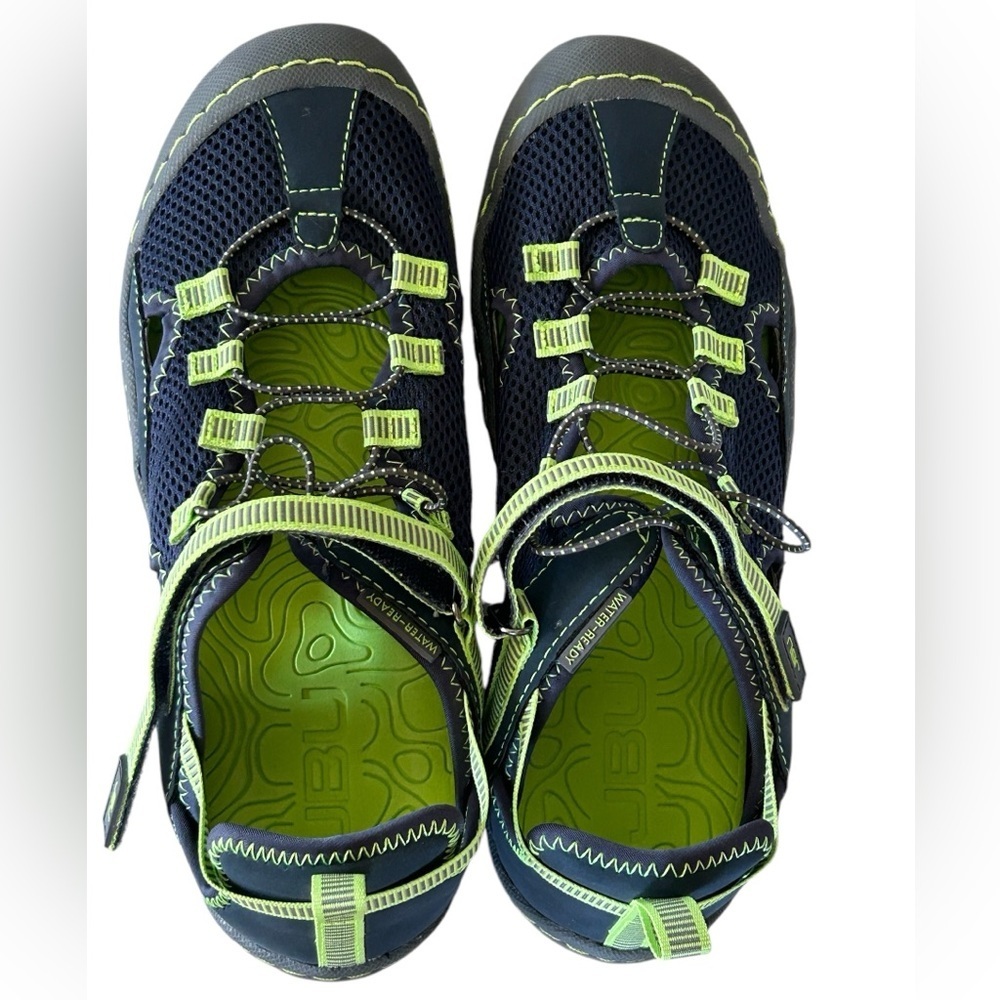 JBU Blue and Green Athletic Shoes with Velcro Closure